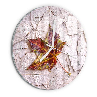 Reloj de pared redondo Hoja de arce