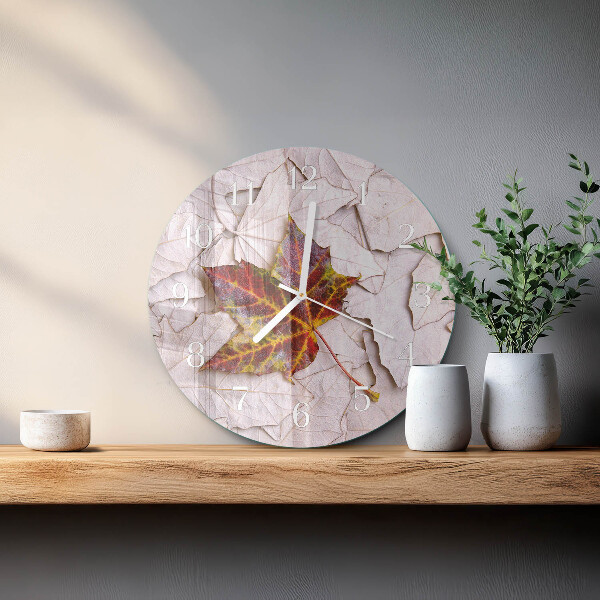 Reloj de pared redondo Hoja de arce