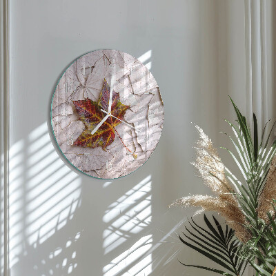 Reloj de pared redondo Hoja de arce