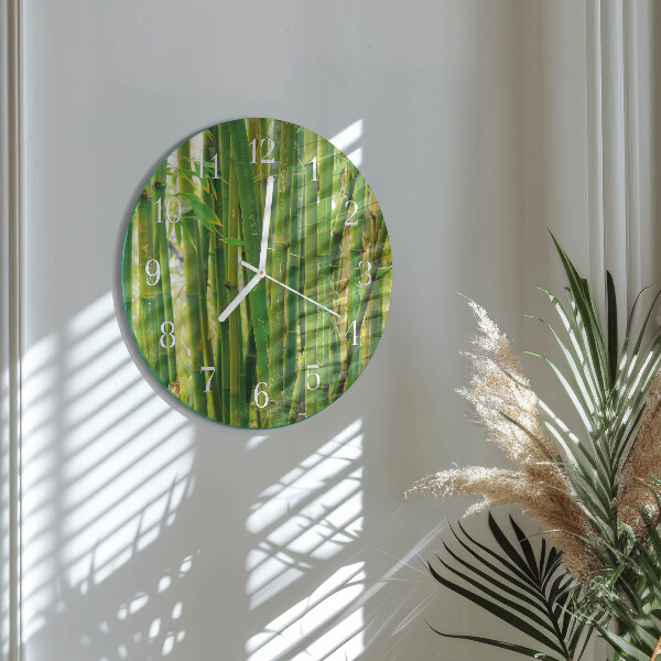 Reloj de pared redondo Planta de bambú
