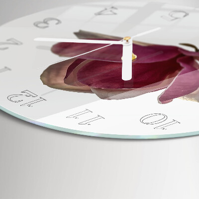 Reloj de pared redondo Flor de magnolia