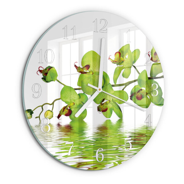 Reloj de pared redondo Orquídea