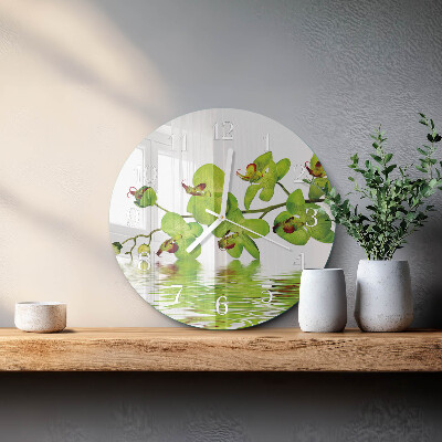 Reloj de pared redondo Orquídea