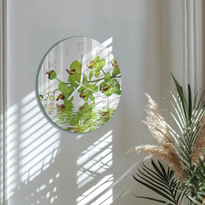 Reloj de pared redondo Orquídea