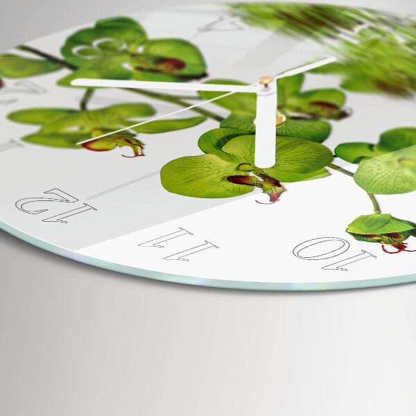 Reloj de pared redondo Orquídea