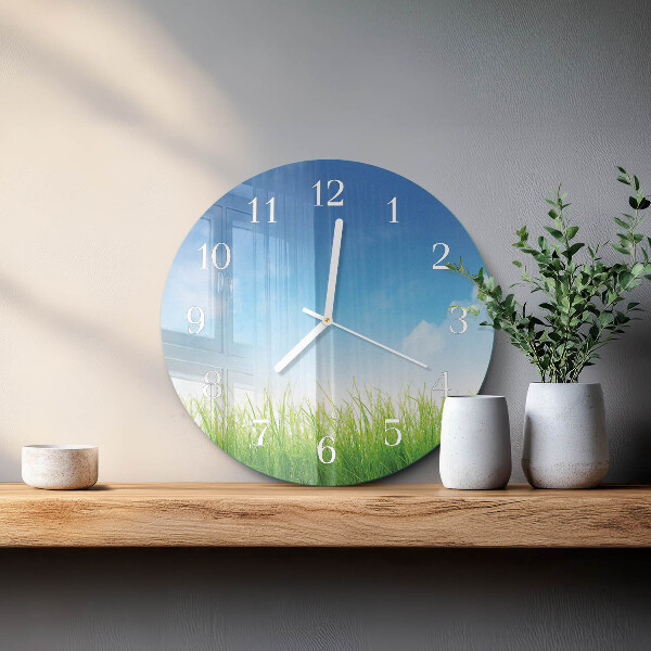 Reloj de pared redondo Césped