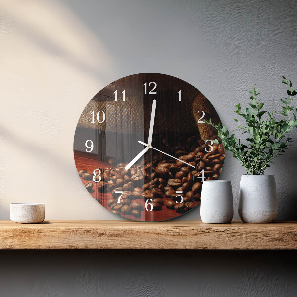 Reloj de pared redondo Granos de café