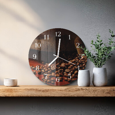 Reloj de pared redondo Granos de café