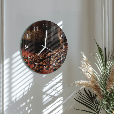 Reloj de pared redondo Granos de café