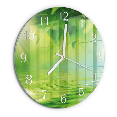 Reloj de pared redondo Hojas