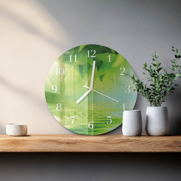 Reloj de pared redondo Hojas