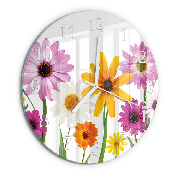 Reloj de pared redondo Flores