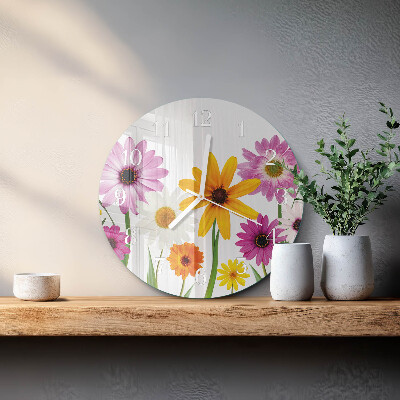 Reloj de pared redondo Flores