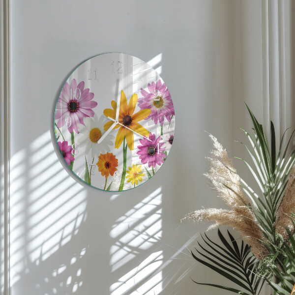 Reloj de pared redondo Flores