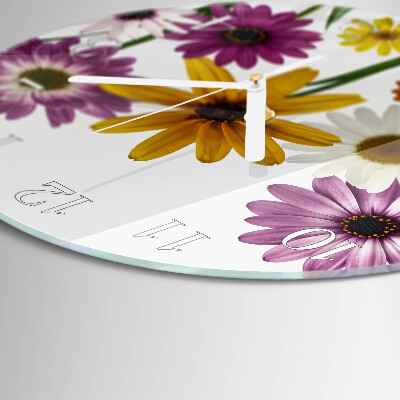 Reloj de pared redondo Flores