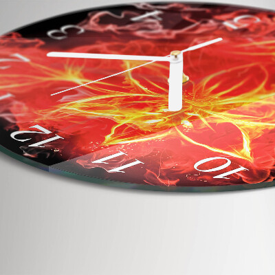 Reloj de pared redondo Flor de fuego