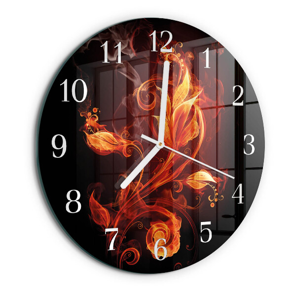 Reloj de pared redondo Flor de fuego