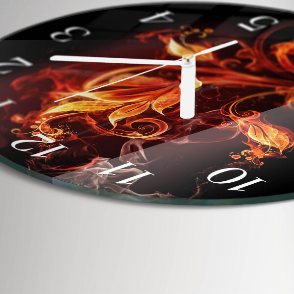Reloj de pared redondo Flor de fuego
