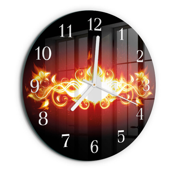 Reloj de pared redondo Flor de fuego