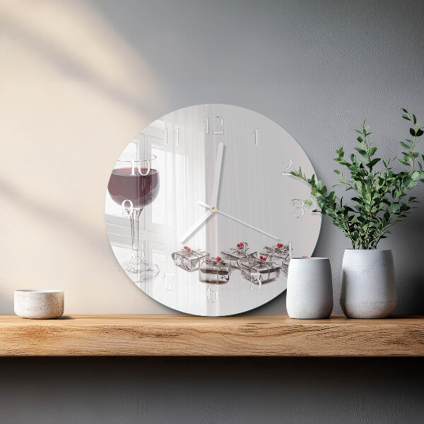 Reloj de pared redondo Copa de vino