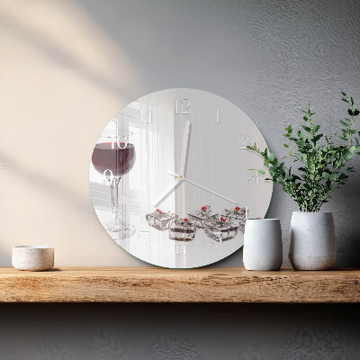 Reloj de pared redondo Copa de vino