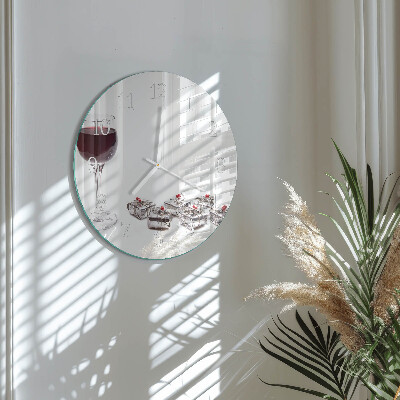 Reloj de pared redondo Copa de vino