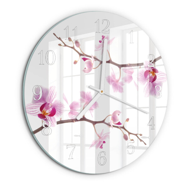 Reloj de pared redondo Orquídea