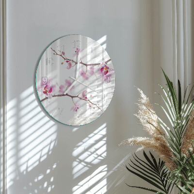 Reloj de pared redondo Orquídea