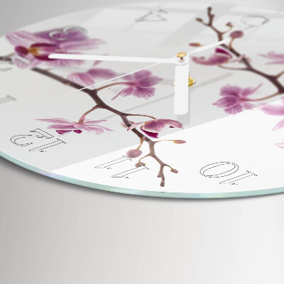 Reloj de pared redondo Orquídea