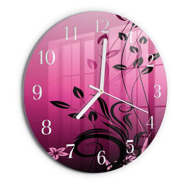 Reloj de pared redondo Arte floral