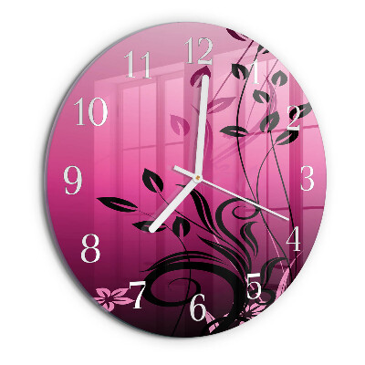 Reloj de pared redondo Arte floral