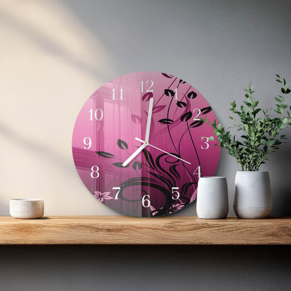 Reloj de pared redondo Arte floral