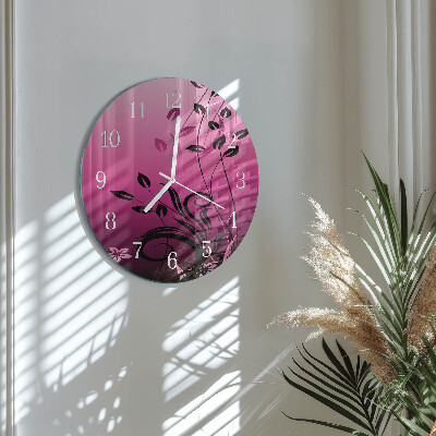 Reloj de pared redondo Arte floral