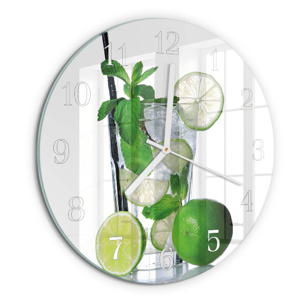 Reloj de pared redondo Lima y menta