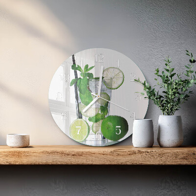 Reloj de pared redondo Lima y menta