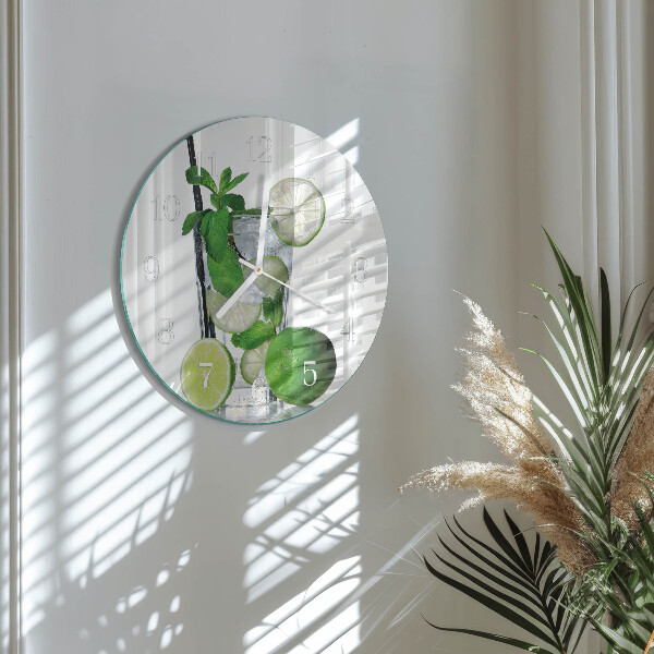 Reloj de pared redondo Lima y menta