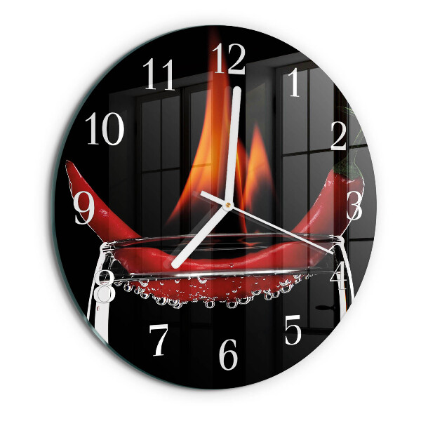 Reloj de pared redondo Fuego de chile