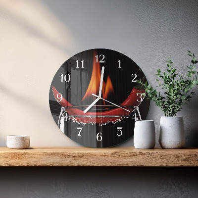 Reloj de pared redondo Fuego de chile