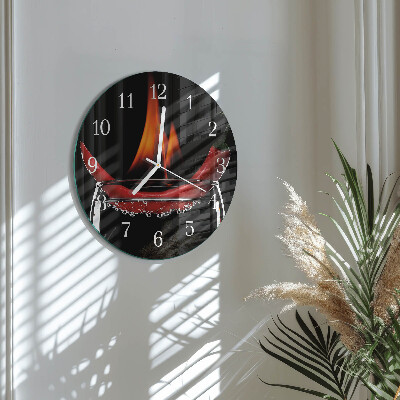 Reloj de pared redondo Fuego de chile