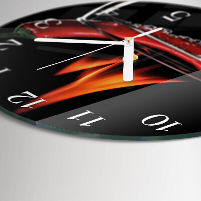 Reloj de pared redondo Fuego de chile