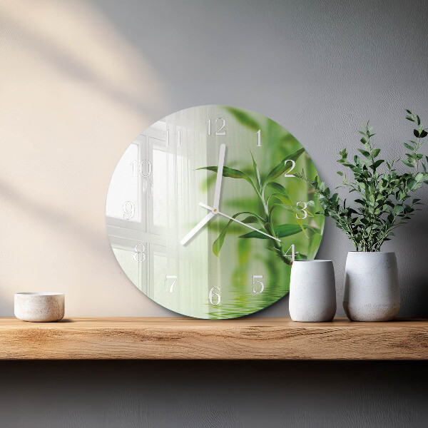 Reloj de pared redondo Bambú