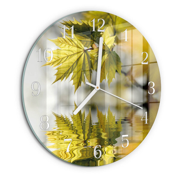 Reloj de pared redondo Hoja de arce