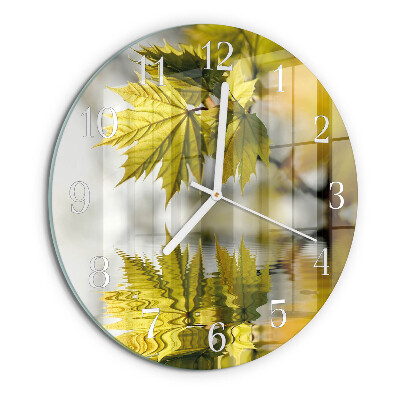 Reloj de pared redondo Hoja de arce
