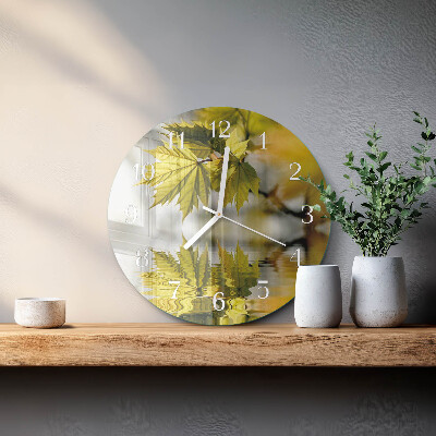 Reloj de pared redondo Hoja de arce
