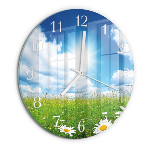 Reloj de pared redondo Flores de pradera