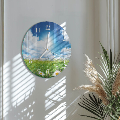 Reloj de pared redondo Flores de pradera