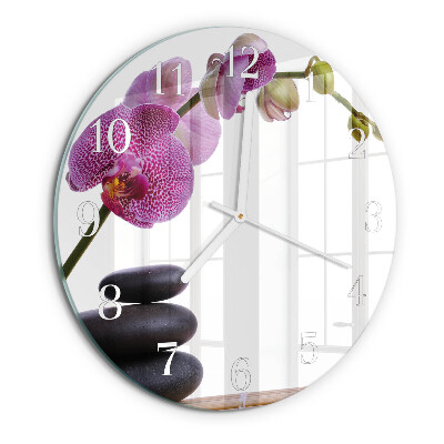 Reloj de pared redondo Orquídea