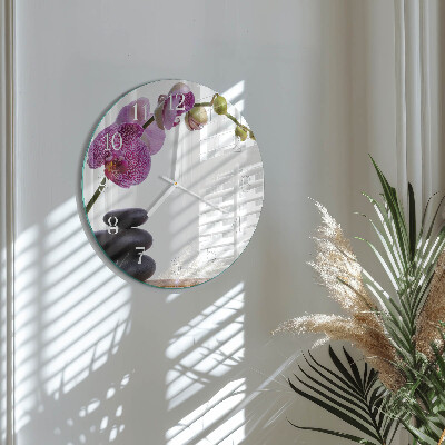 Reloj de pared redondo Orquídea