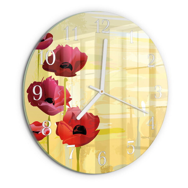Reloj de pared redondo Amapolas