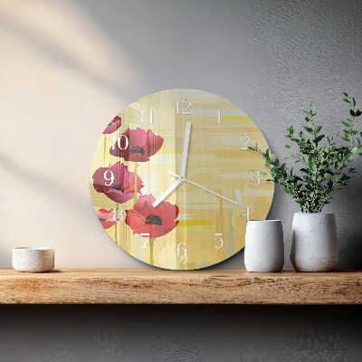 Reloj de pared redondo Amapolas